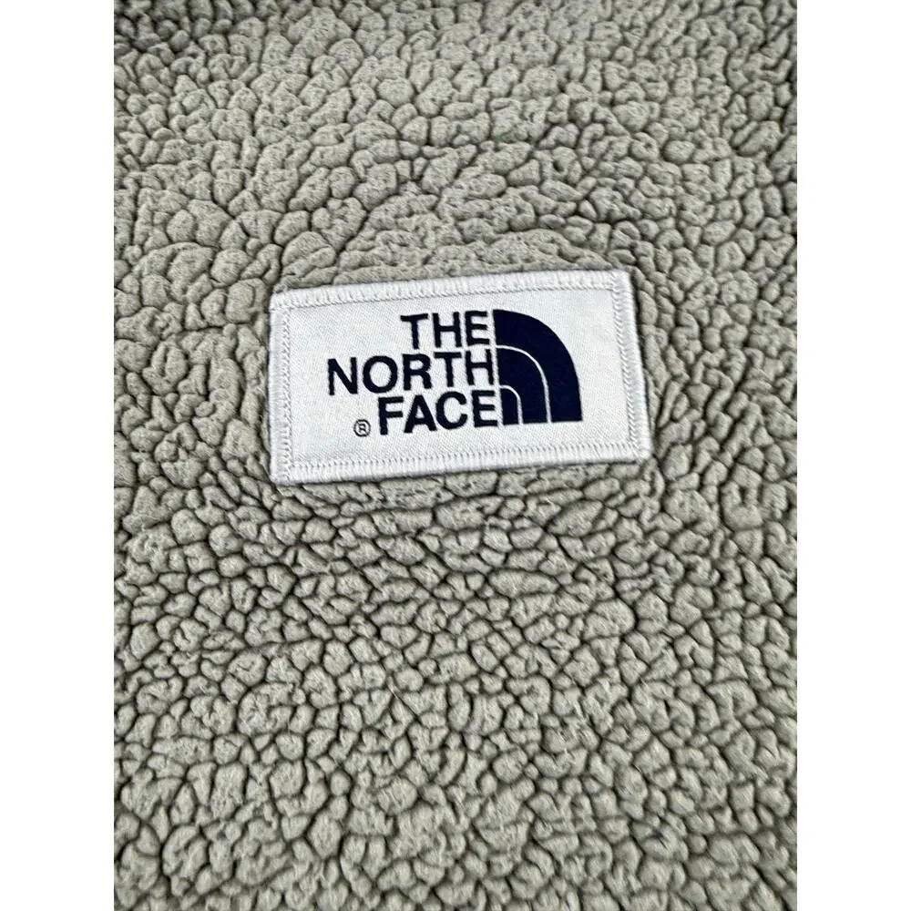 The North Face Campshire Mens Sherpa Fleece Pullover 1/4 Zip Jacket Granite Sz M